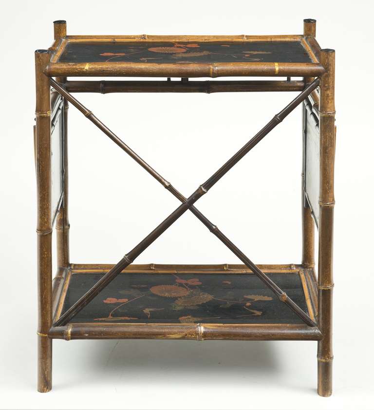 Bamboo Japanned Side Tray Table, circa 1890 3