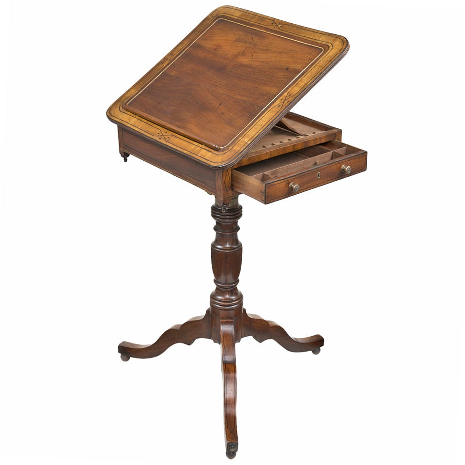 Regency Combination Reading and Writing Table For Sale