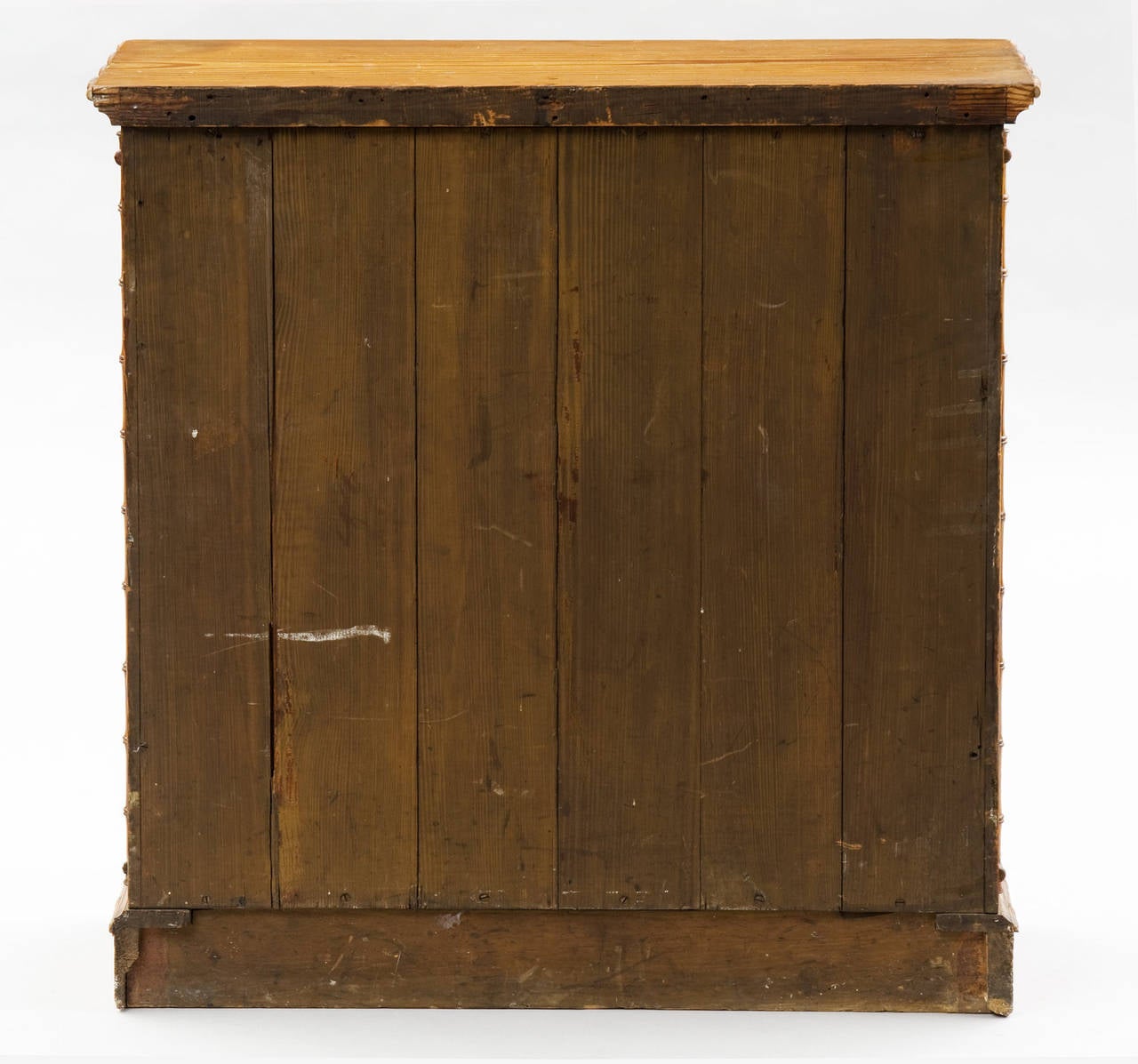 Late 19th Century Pine English Antique Faux Bamboo Cabinet