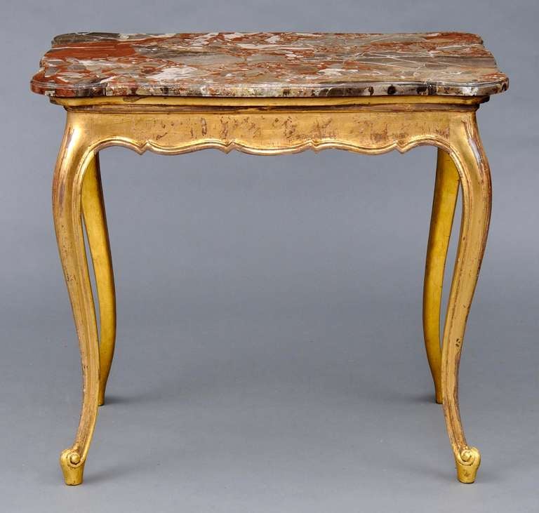 French Napoleon III Giltwood and Marble Console Table In Excellent Condition In Sheffield, MA