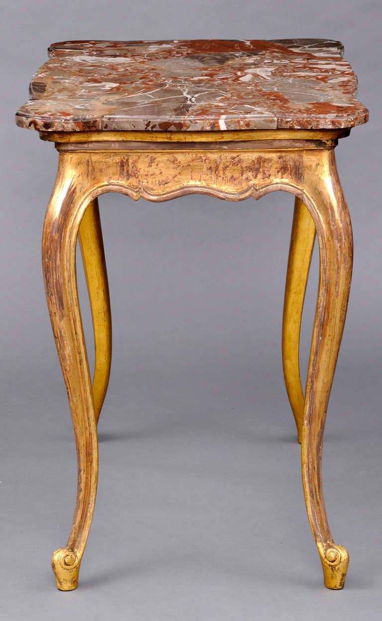 French Napoleon III Giltwood and Marble Console Table 1