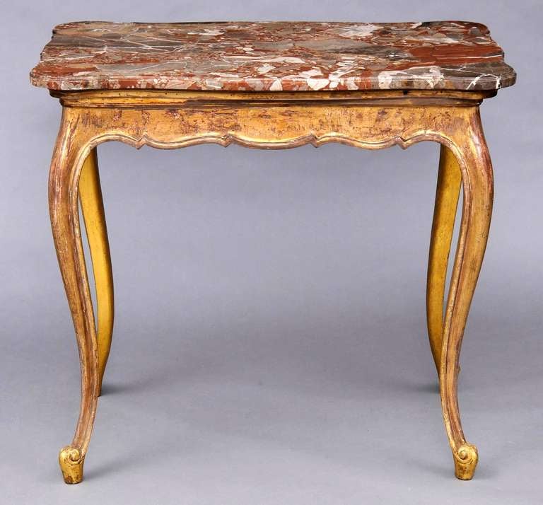 French Napoleon III Giltwood and Marble Console Table 2