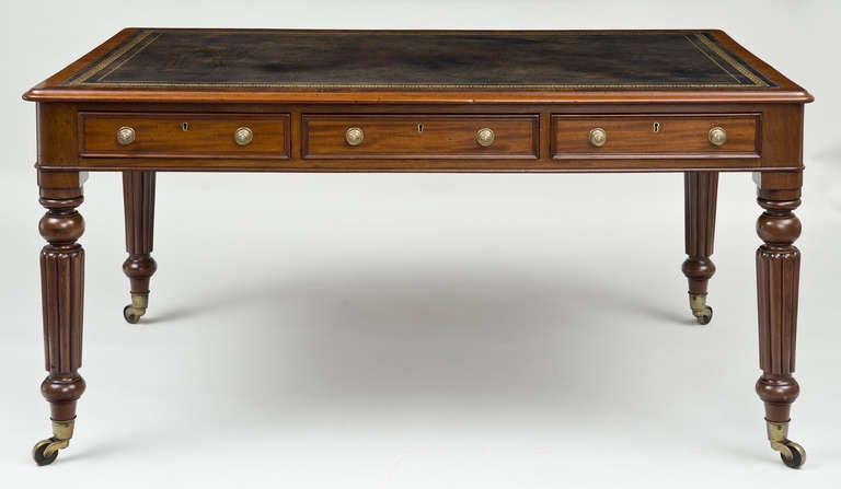 British Regency Partners Writing Table, circa 1820