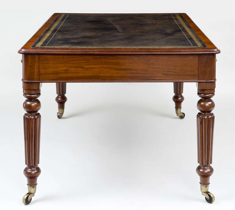 Mahogany Regency Partners Writing Table, circa 1820