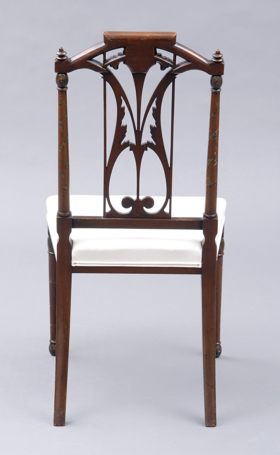 Mahogany Pair English Antique Edwardian Side Chairs