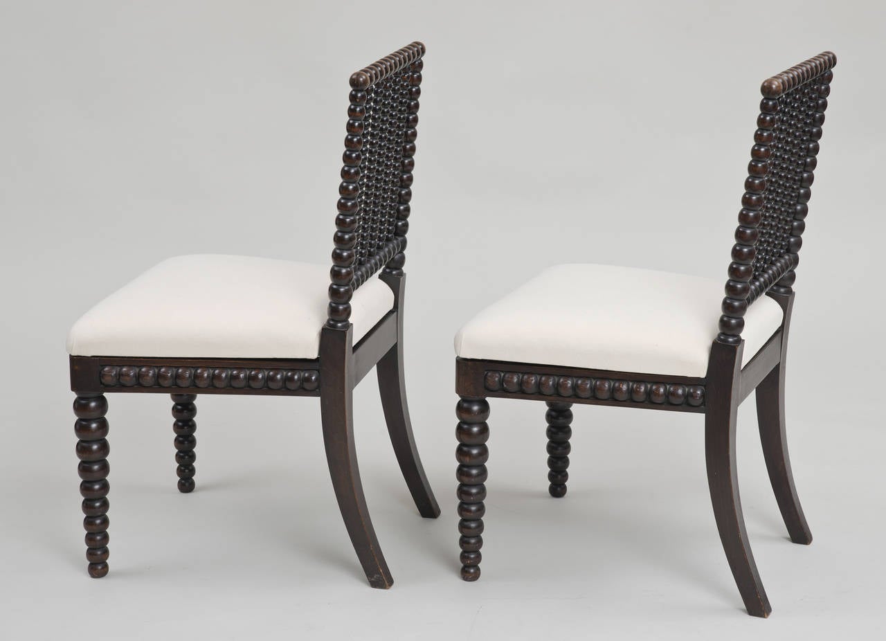 Pair of Late Regency Bobbin-Turned Side Chairs, circa 1830 In Excellent Condition In Sheffield, MA