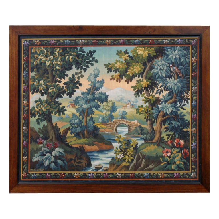 French Aubusson Tapestry Cartoon For Sale