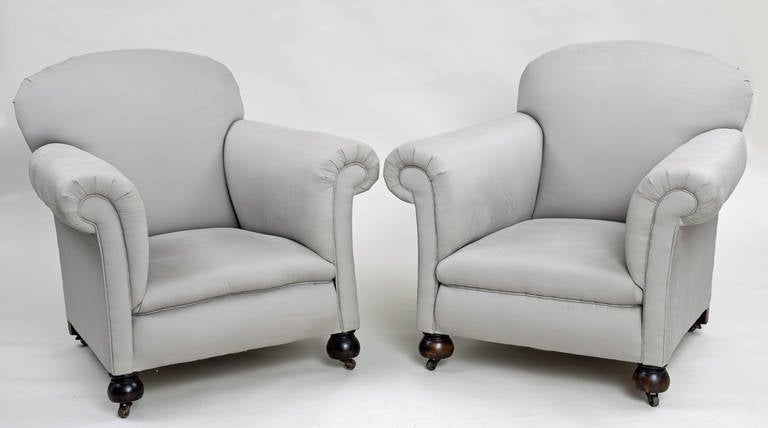 Pair of English Club Chairs