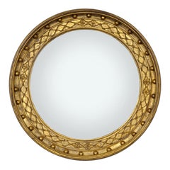 English Regency Large Convex Mirror