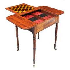 Antique English Regency Games Table