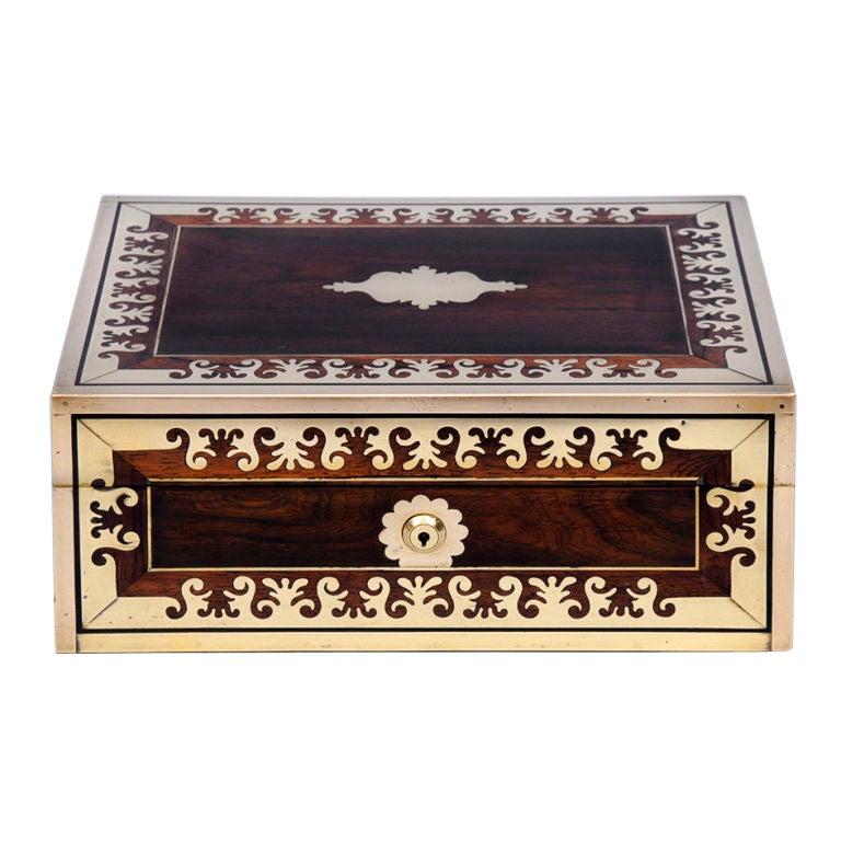 English Regency Rosewood Jewelry Box
