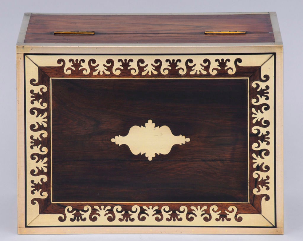 English Regency Rosewood Jewelry Box 1