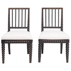 Pair of Late Regency Bobbin-Turned Side Chairs, circa 1830