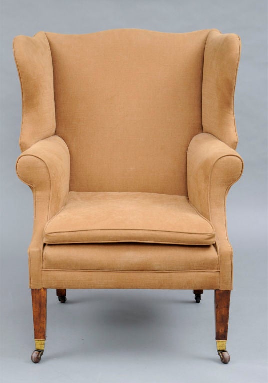 English Georgian Style Wing Chair In Excellent Condition For Sale In Sheffield, MA