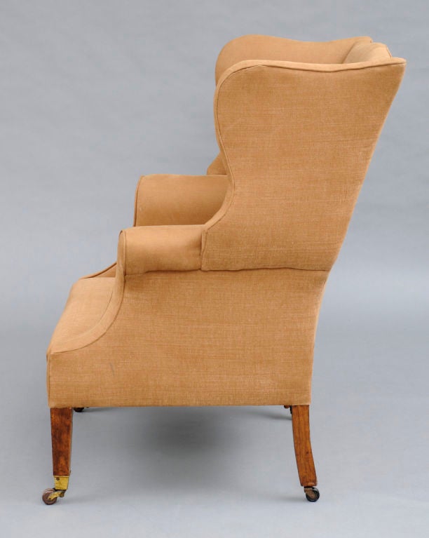 19th Century English Georgian Style Wing Chair For Sale