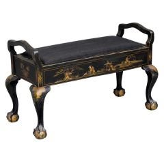 Antique English Chinoiserie Bench