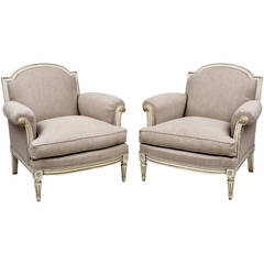 Pair of French Louis XVI Style Bergeres