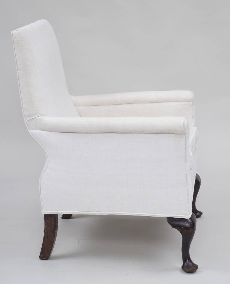 British Upholstered High Backed Armchair, circa 1860 For Sale