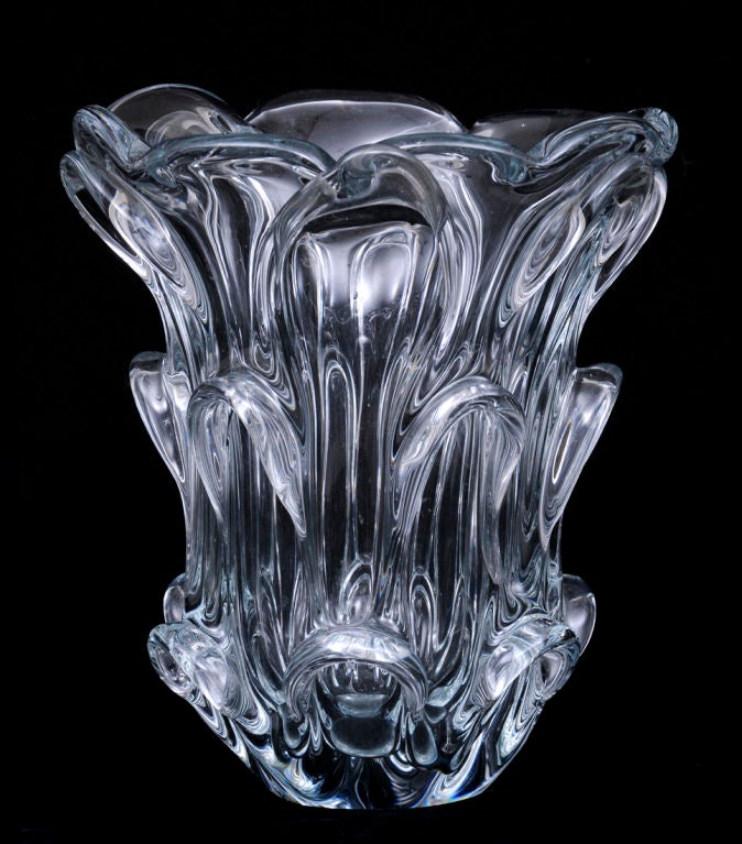 Val St. Lambert Crystal Vase In Excellent Condition In Sheffield, MA
