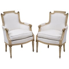 Pair of French Louis XVI Style Bergères