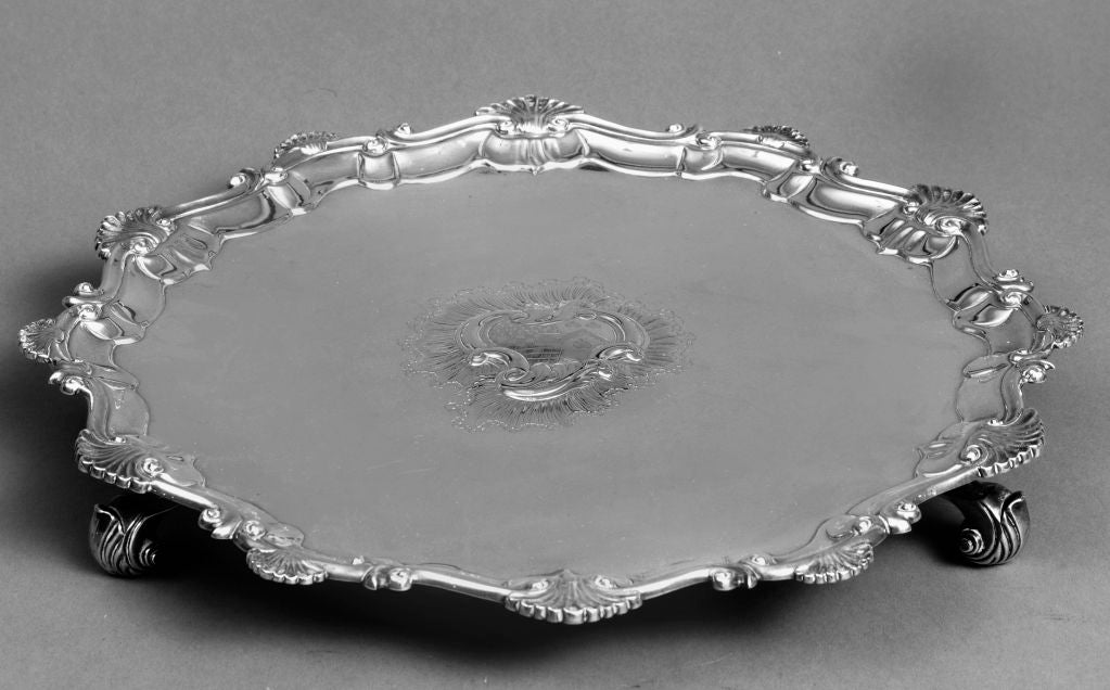 English George II Sterling Silver Salver In Excellent Condition For Sale In Sheffield, MA