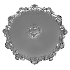 Antique English George II Sterling Silver Salver