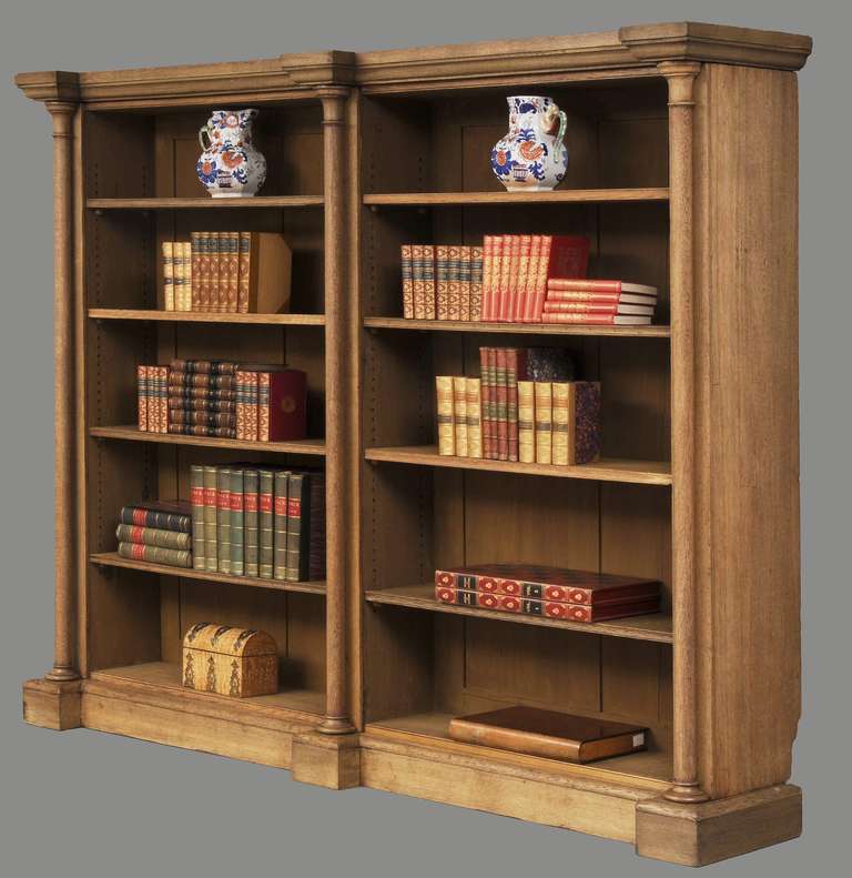 British William IV Bleached Oak Library Open Bookcase, Circa 1830