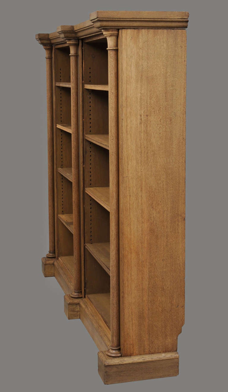 19th Century William IV Bleached Oak Library Open Bookcase, Circa 1830