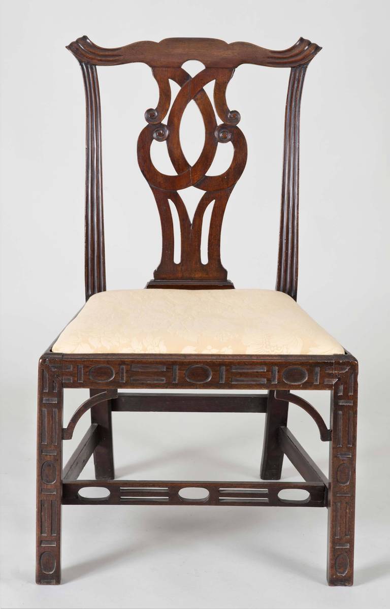 Chinese Chippendale Side Chair, circa 1760 For