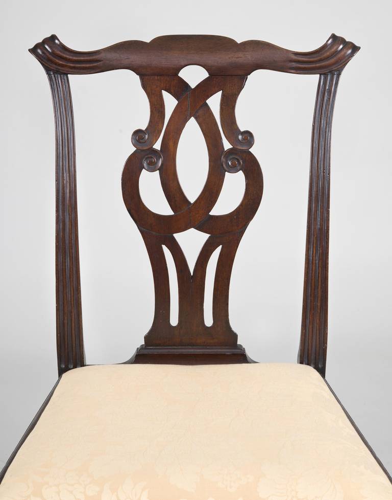 18th Century and Earlier Georgian Chinese Chippendale Side Chair, circa 1760 For Sale
