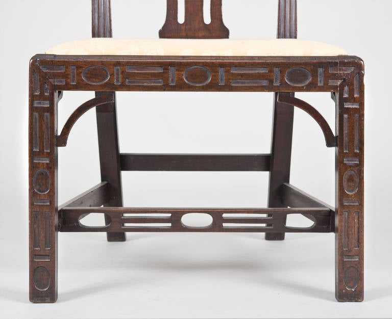 Georgian Chinese Chippendale Side Chair, circa 1760 For Sale 1