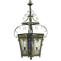 English Gilded Bronze Hanging Lantern 2