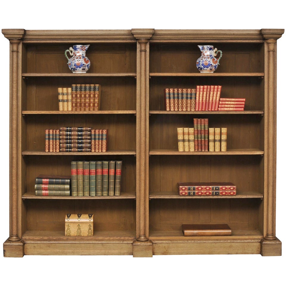 William IV Bleached Oak Library Open Bookcase, Circa 1830