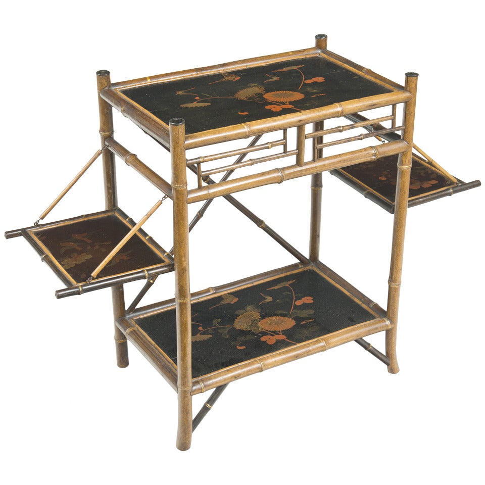 Bamboo Japanned Side Tray Table, circa 1890