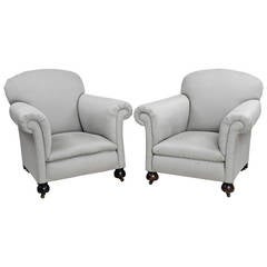 Pair of English Club Chairs 1