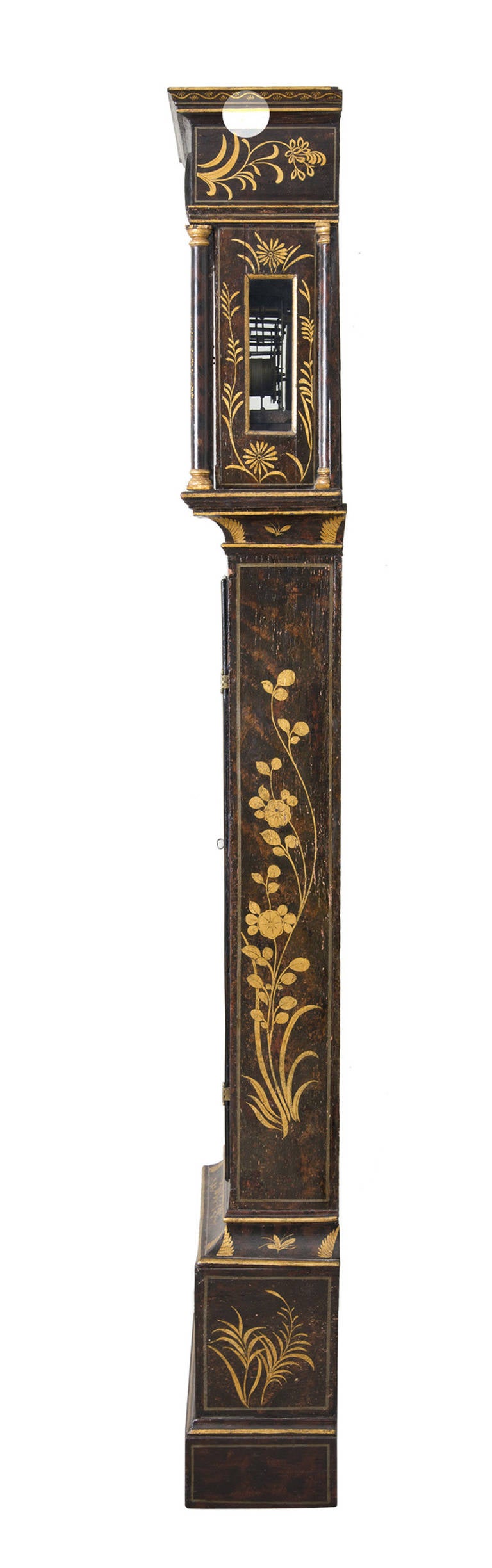 George III 18th Century Lacquered Tall Case Clock