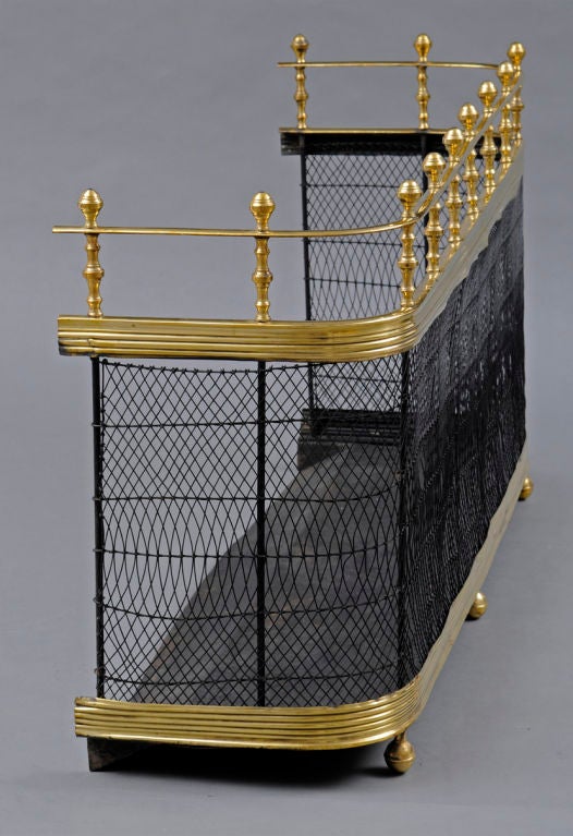 English Brass and Iron Fire Fender at 1stDibs