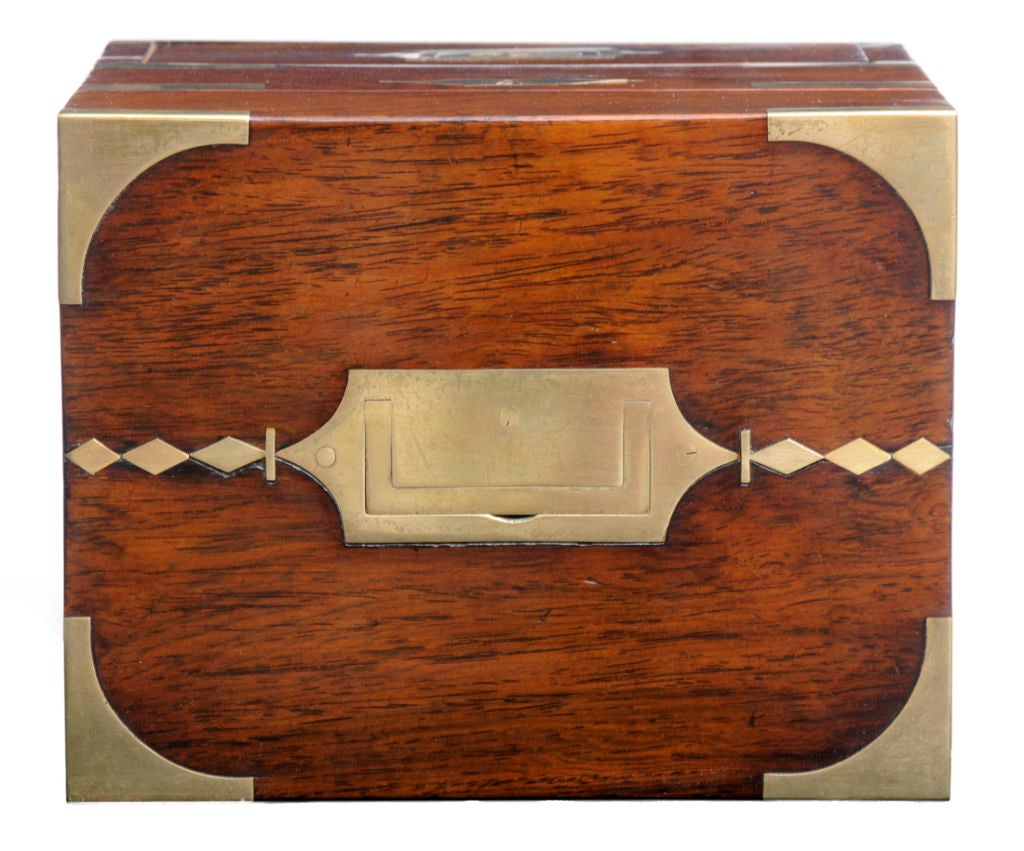 English Rosewood and Brass Apothecary/Medicine Box In Excellent Condition In Sheffield, MA