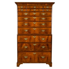 Antique English Georgian Walnut Chest On Chest (Tallboy)