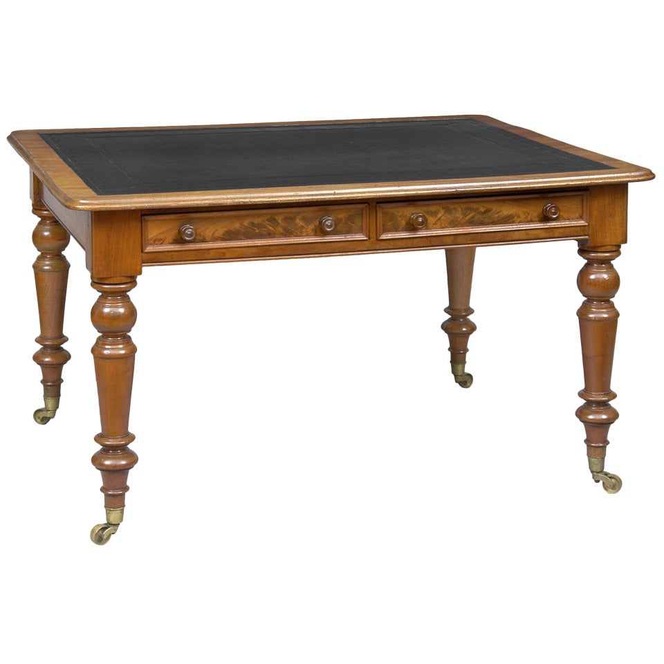 English Antique Mahogany Writing Table, circa 1840 For Sale at 1stDibs
