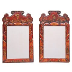 English Pair Chinoiserie Mirrors