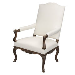 French Carved Walnut Bergere 7