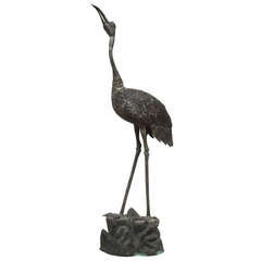 Crane japonaise en bronze de la période Meiji, vers 1880
