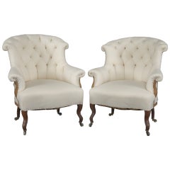 Pair of French Napoleon III Armchairs, circa 1860