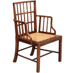 English Georgian Faux Bamboo Armchair