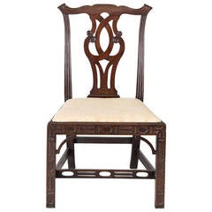 Georgian Chinese Chippendale Side Chair, circa 1760 1