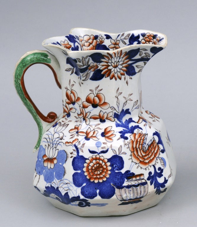 English Large Mason's Ironstone Jug In Excellent Condition In Sheffield, MA