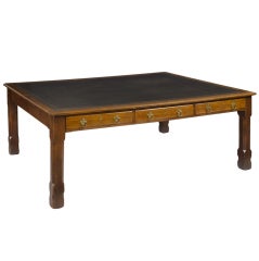English Antique Arts and Crafts Partners Writing Table