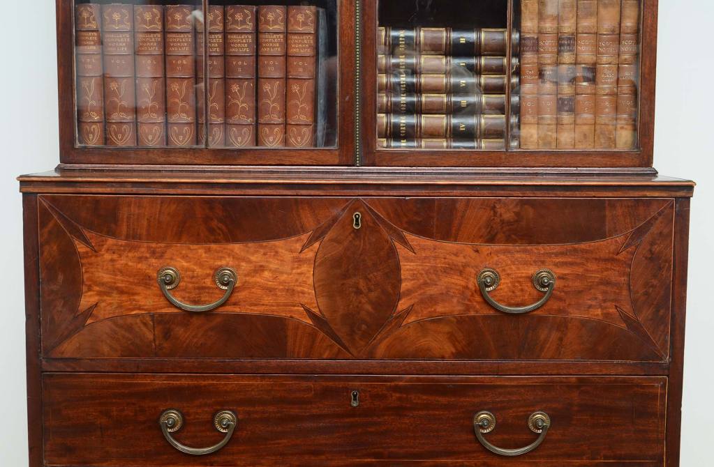 English Antique Georgian Secretaire Bookcase 3