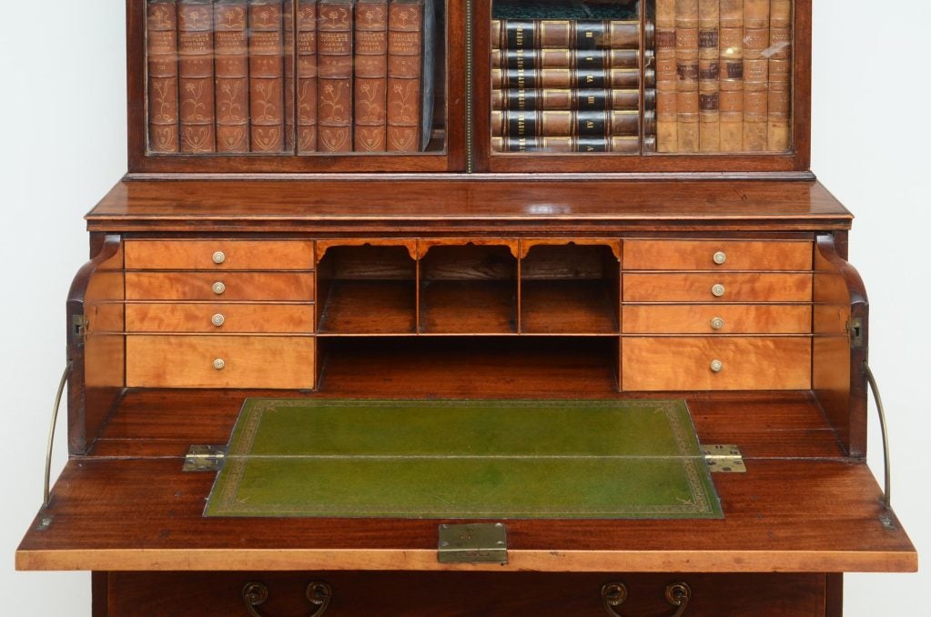 English Antique Georgian Secretaire Bookcase 4